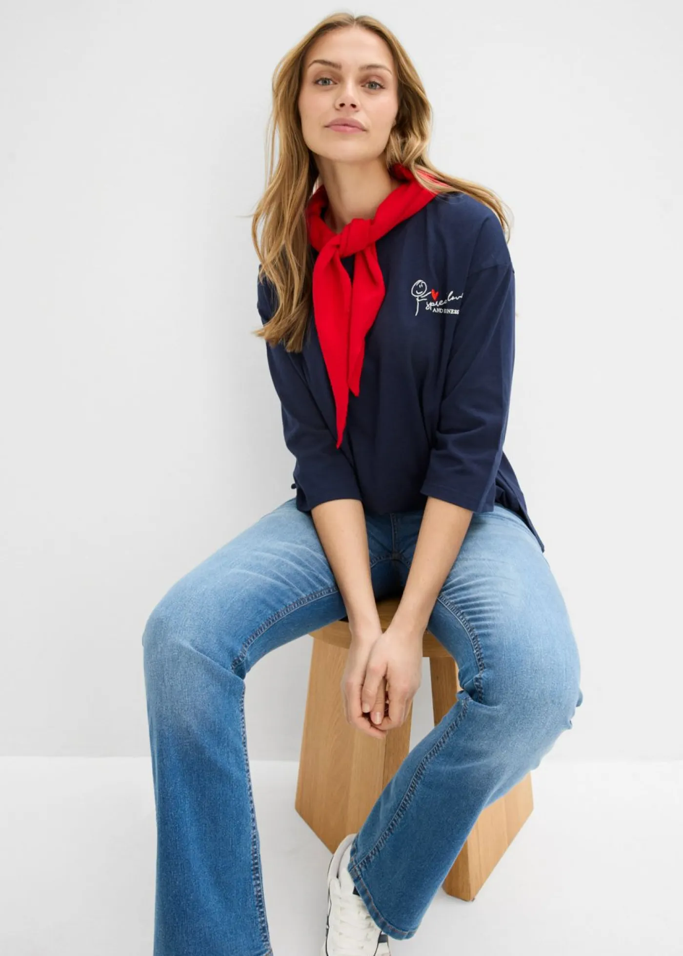 Camiseta de algodón puro con corte boxy Mujer Camisetas