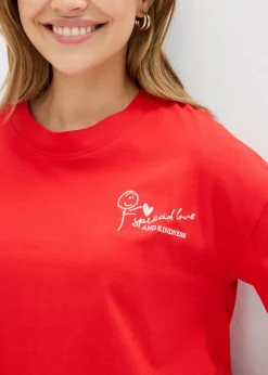 Clearance Camiseta de algodón puro con corte boxy Mujer Camisetas