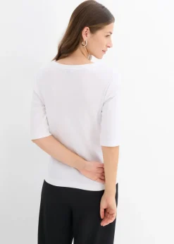 Hot Camiseta de canalé con algodón orgánico (2 unidades) Mujer Básicos|Camisetas