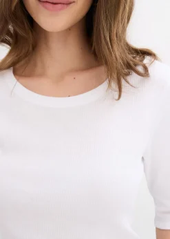 Hot Camiseta de canalé con algodón orgánico (2 unidades) Mujer Básicos|Camisetas