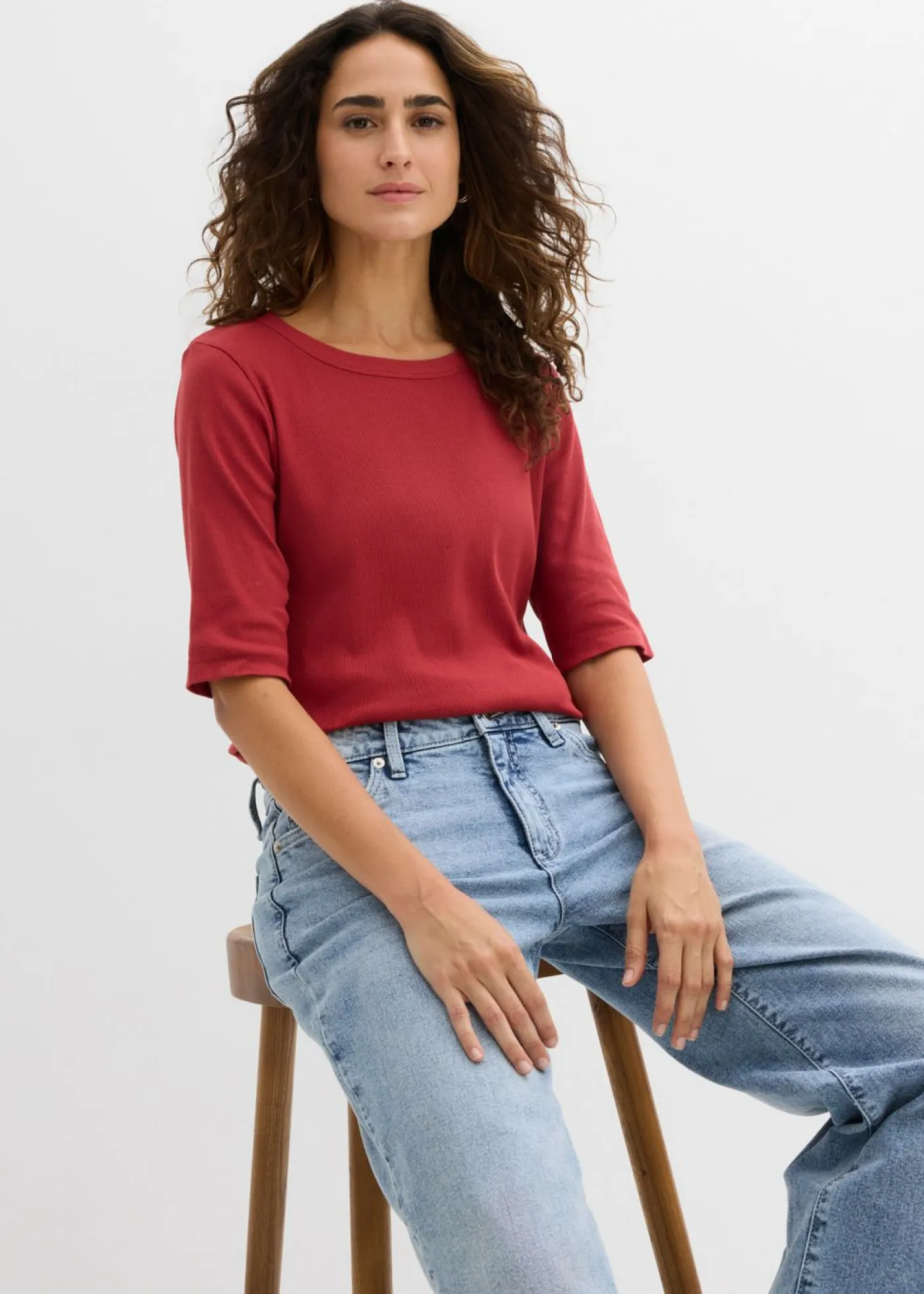 Sale Camiseta de canalé con algodón orgánico (2 unidades) Mujer Básicos|Camisetas