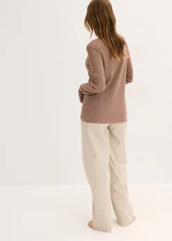 Online Camiseta de canalé con pantalón cómodo Mujer Ropa Para Dormir