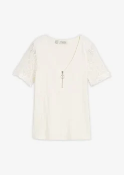 Sale Camiseta de canalé de algodón Mujer Camisetas