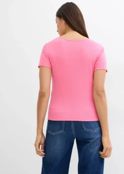 Best Camiseta de canalé de algodón orgánico puro (2 unidades) Mujer Básicos|Camisetas