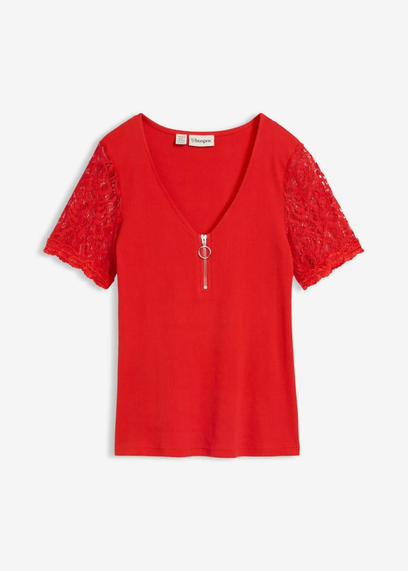 Camiseta de canalé de algodón Mujer Camisetas