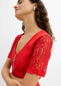 Camiseta de canalé de algodón Mujer Camisetas