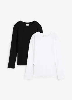 Discount Camiseta de canalé de algodón orgánico puro (2 unidades) Mujer Básicos|Camisetas