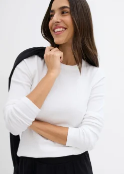 Discount Camiseta de canalé de algodón orgánico puro (2 unidades) Mujer Básicos|Camisetas