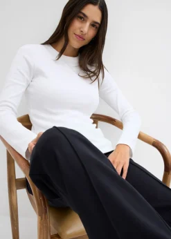 Discount Camiseta de canalé de algodón orgánico puro (2 unidades) Mujer Básicos|Camisetas