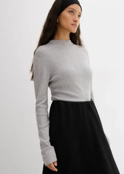 Online Camiseta de canalé de mezcla de viscosa Mujer Esenciales|Camisetas