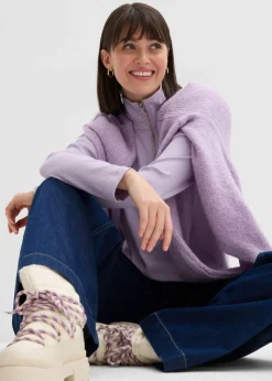 Camiseta de canalé de mezcla de viscosa suave Mujer Camisetas