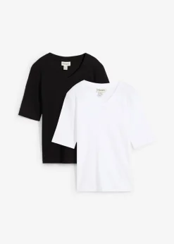 Best Camiseta de canalé (2 unidades) Mujer Básicos|Camisetas