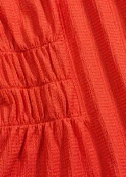 Camiseta de crepé de punto con nido de abeja Mujer Camisetas