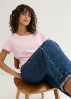 Sale Camiseta de cuello redondo y manga corta (5 unidades) Mujer Básicos|Camisetas