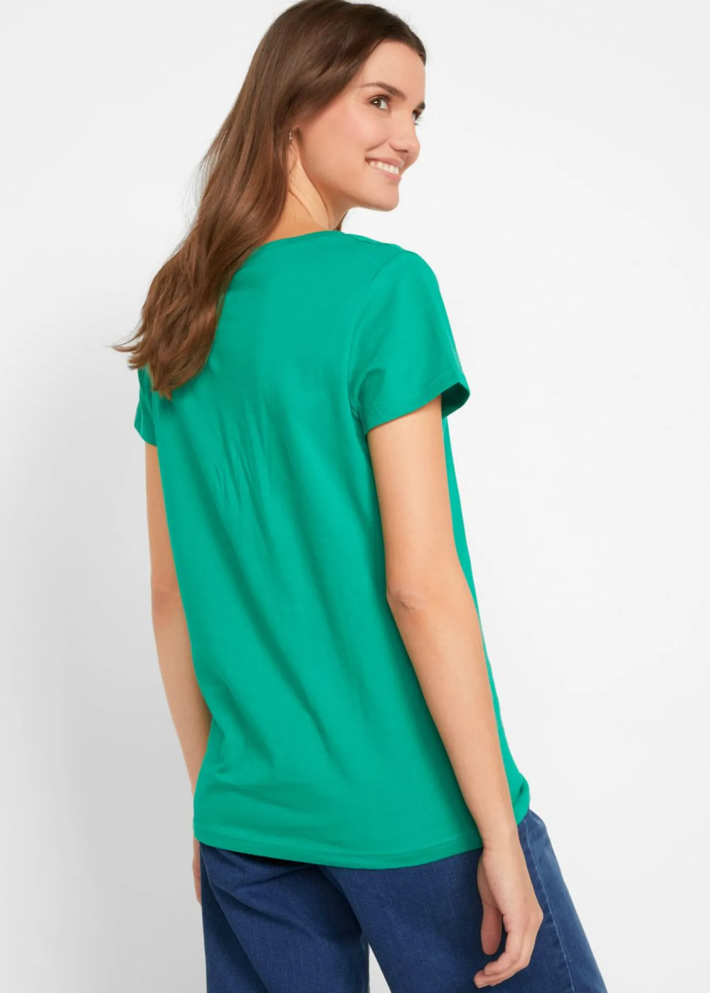 Sale Camiseta de cuello redondo y manga corta (5 unidades) Mujer Básicos|Camisetas