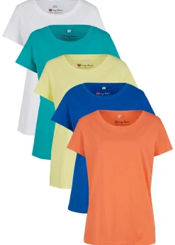 Clearance Camiseta de cuello redondo y manga corta (5 unidades) Mujer Básicos|Camisetas