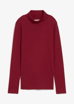 Camiseta de cuello vuelto de algodón orgánico puro Mujer Básicos|Camisetas