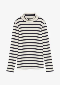 New Camiseta de cuello vuelto de algodón orgánico puro Mujer Básicos|Camisetas