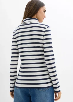 New Camiseta de cuello vuelto de algodón orgánico puro Mujer Básicos|Camisetas