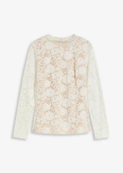 New Camiseta de encaje de manga larga Mujer Camisetas|Novedades
