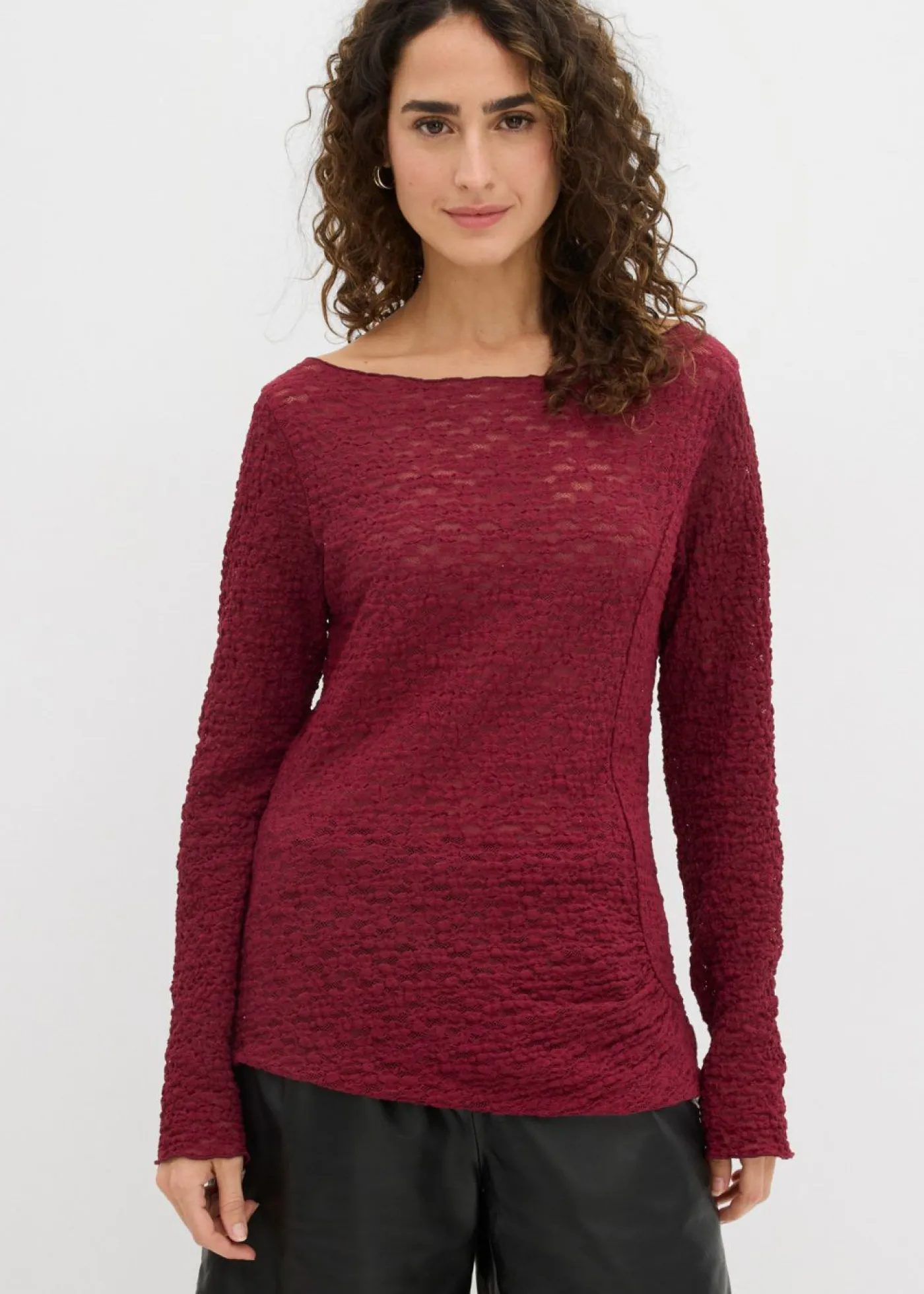 Best Camiseta de encaje de manga larga Mujer Camisetas