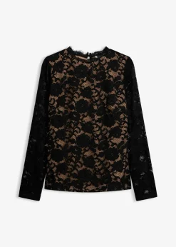 New Camiseta de encaje de manga larga Mujer Camisetas|Novedades