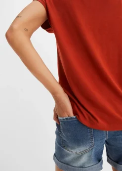 Discount Camiseta de encaje de viscosa suave Mujer Camisetas|Novedades