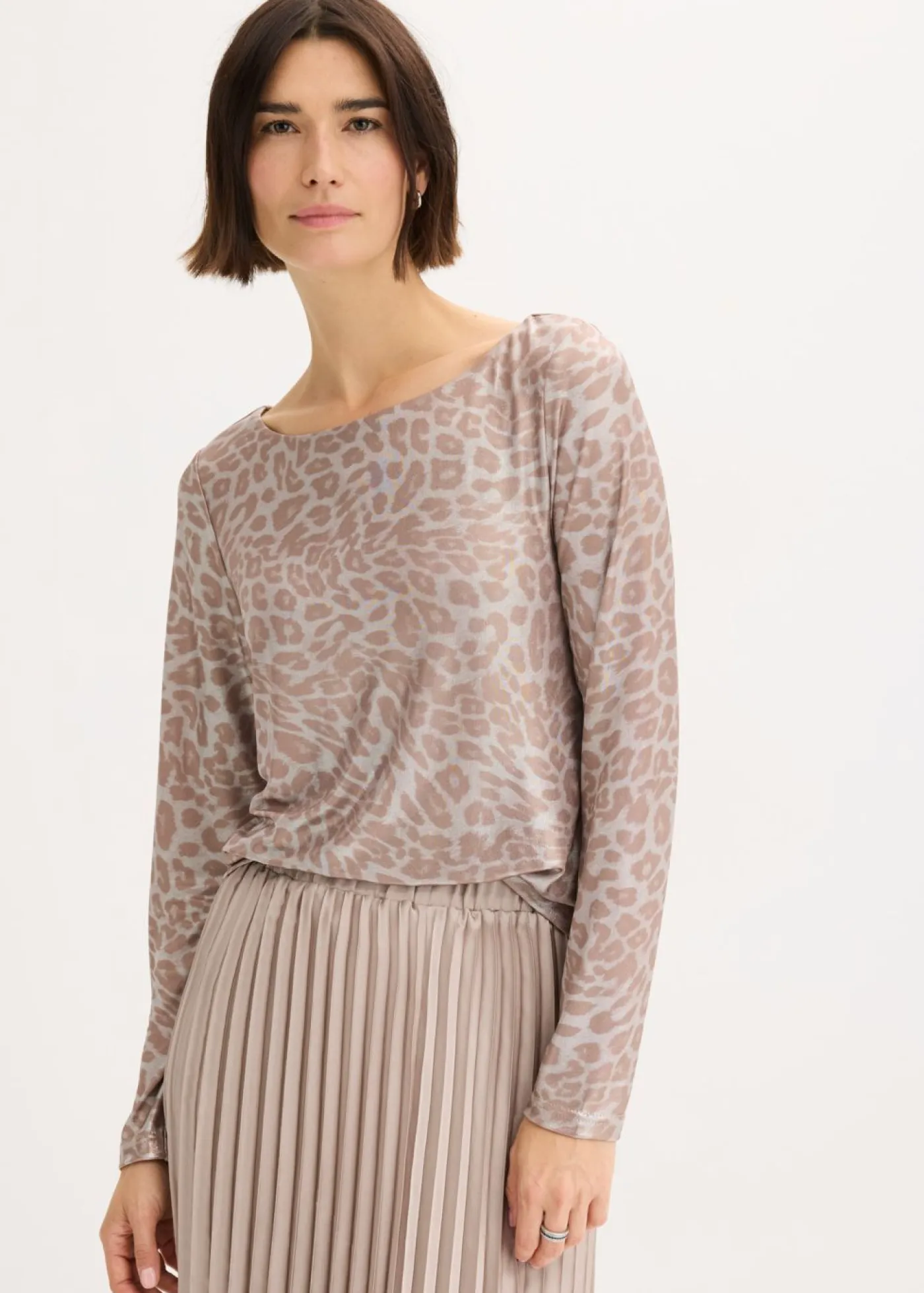 Online Camiseta de leopardo con estampado brillante Mujer Camisetas
