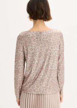 Online Camiseta de leopardo con estampado brillante Mujer Camisetas
