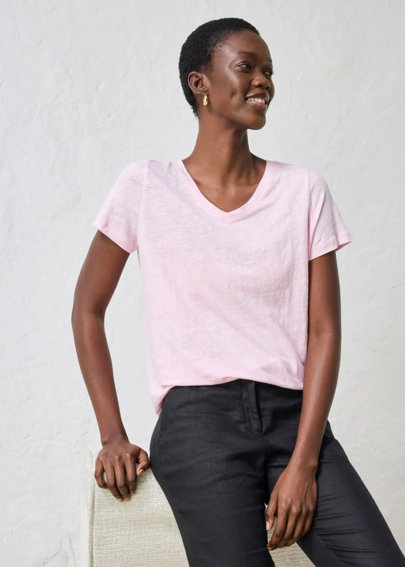 Outlet Camiseta de lino puro Mujer Premium|Camisetas