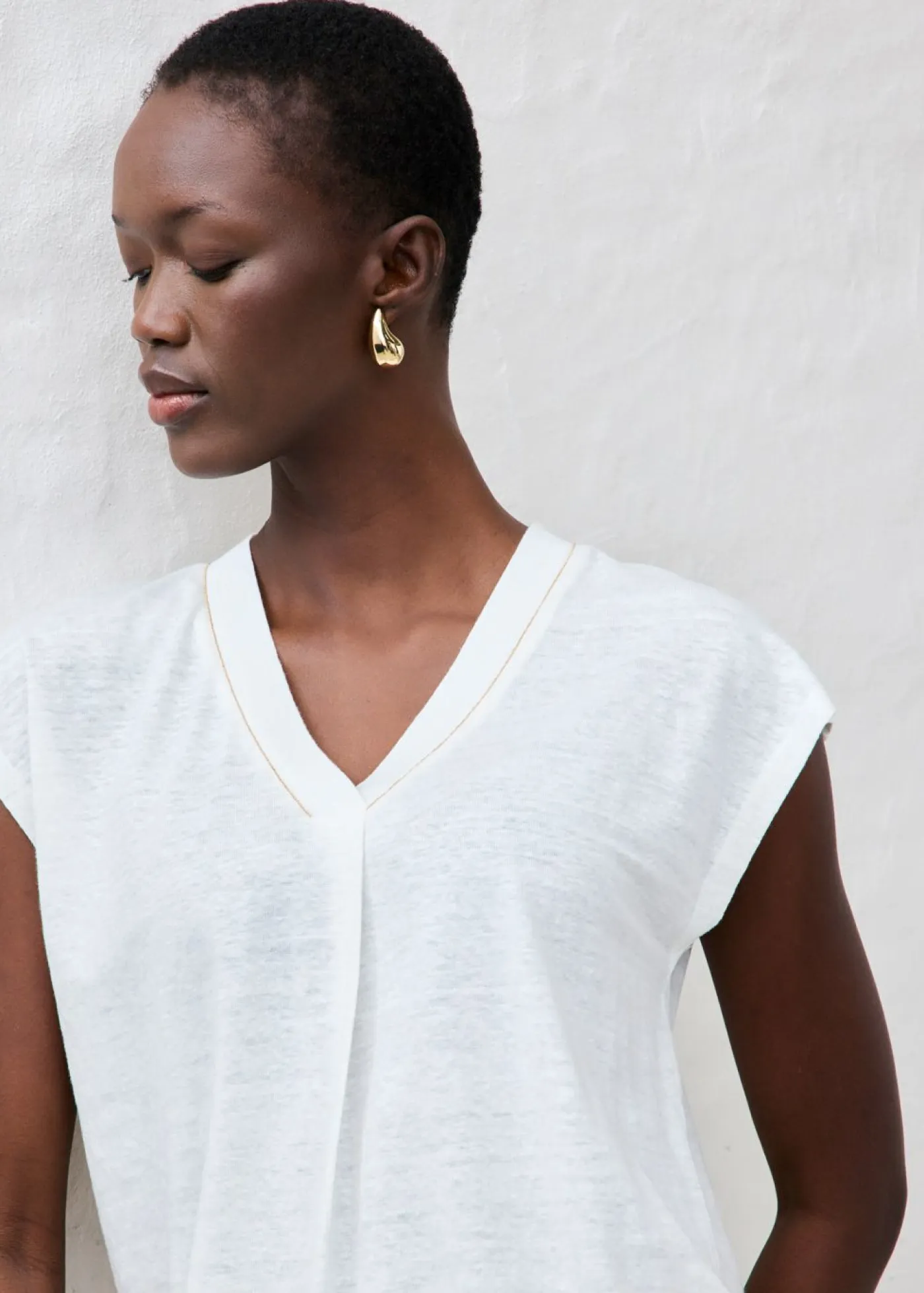 Outlet Camiseta de lino puro Mujer Premium|Camisetas
