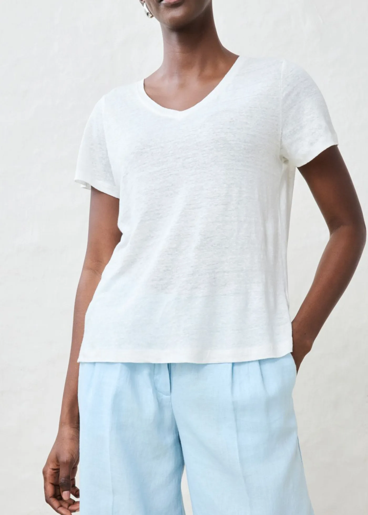 Sale Camiseta de lino puro Mujer Premium|Camisetas