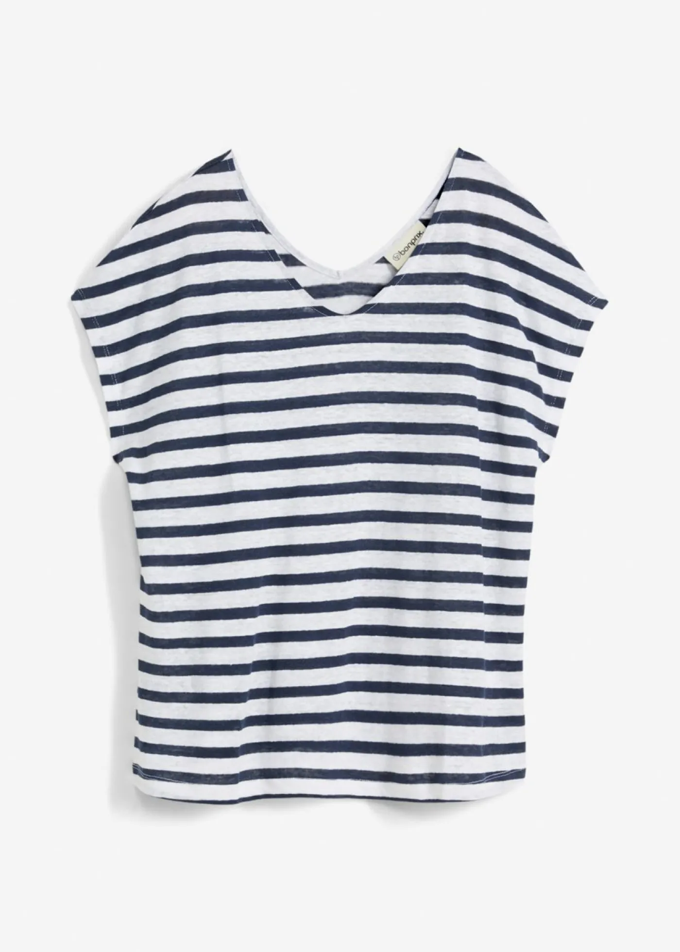 Best Camiseta de lino puro con mangas tipo murciélago Mujer Premium|Camisetas