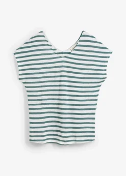 Clearance Camiseta de lino puro con mangas tipo murciélago Mujer Premium|Camisetas