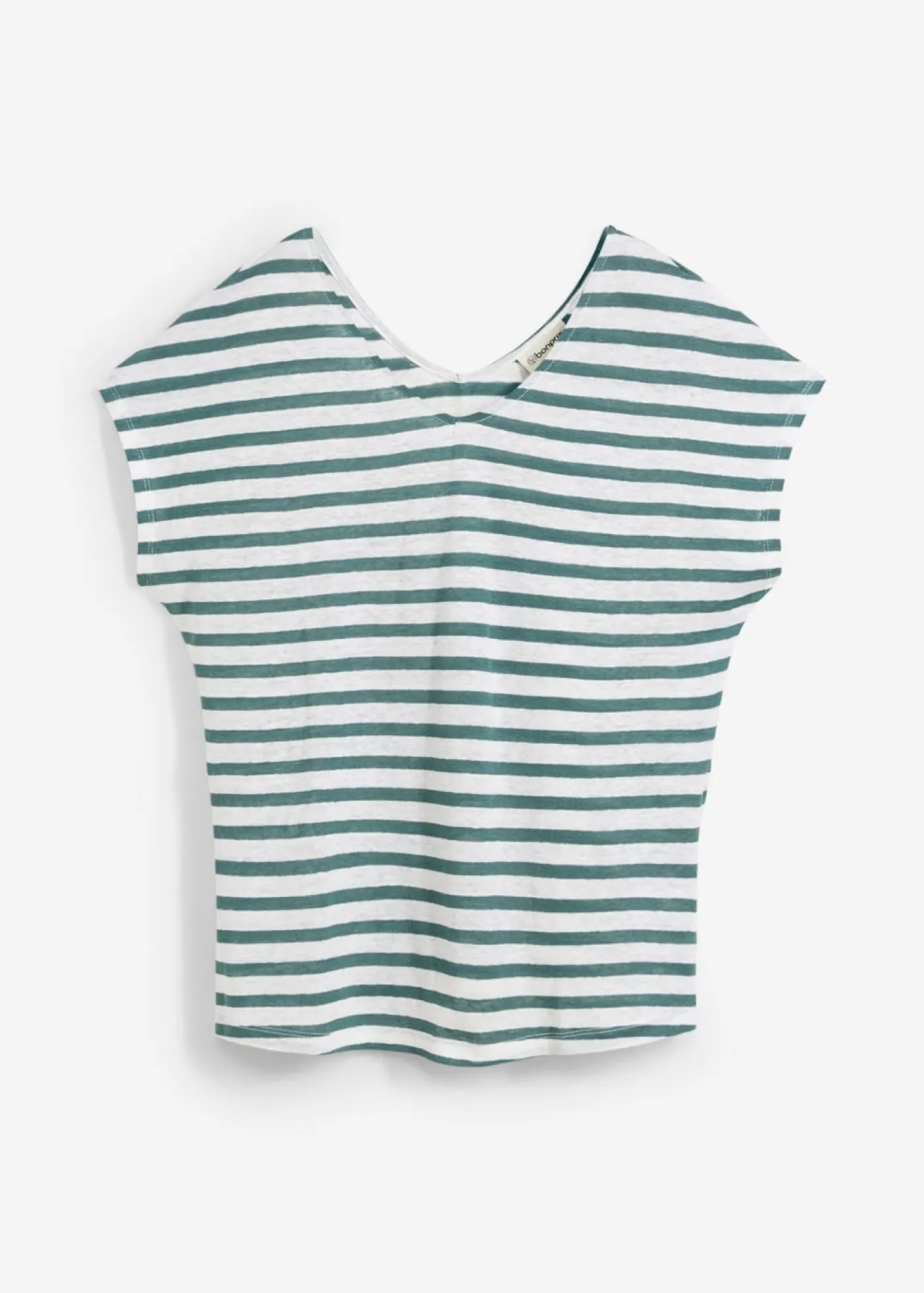 Clearance Camiseta de lino puro con mangas tipo murciélago Mujer Premium|Camisetas