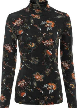 New Camiseta de manga larga con cuello vuelto Mujer Camisetas