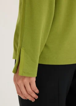 Outlet Camiseta de manga larga con ribete de satén Mujer Camisetas