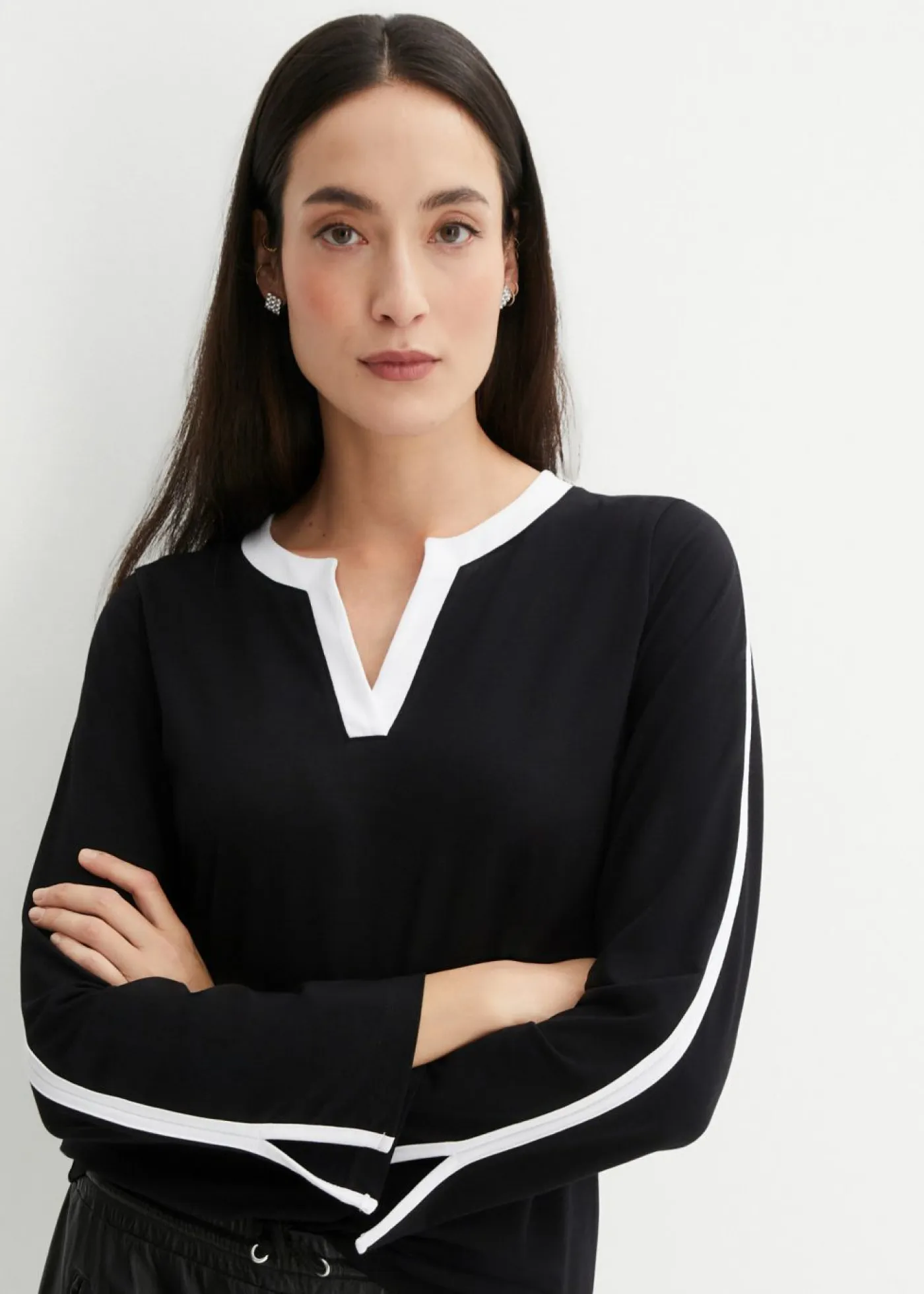 Outlet Camiseta de manga larga con abertura Mujer Camisetas