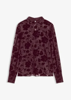 Discount Camiseta de manga larga con leve transparencia Mujer Camisetas