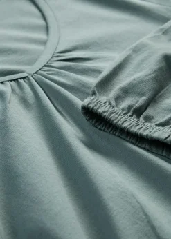 Camiseta de manga larga con elástico de algodón puro Mujer Camisetas