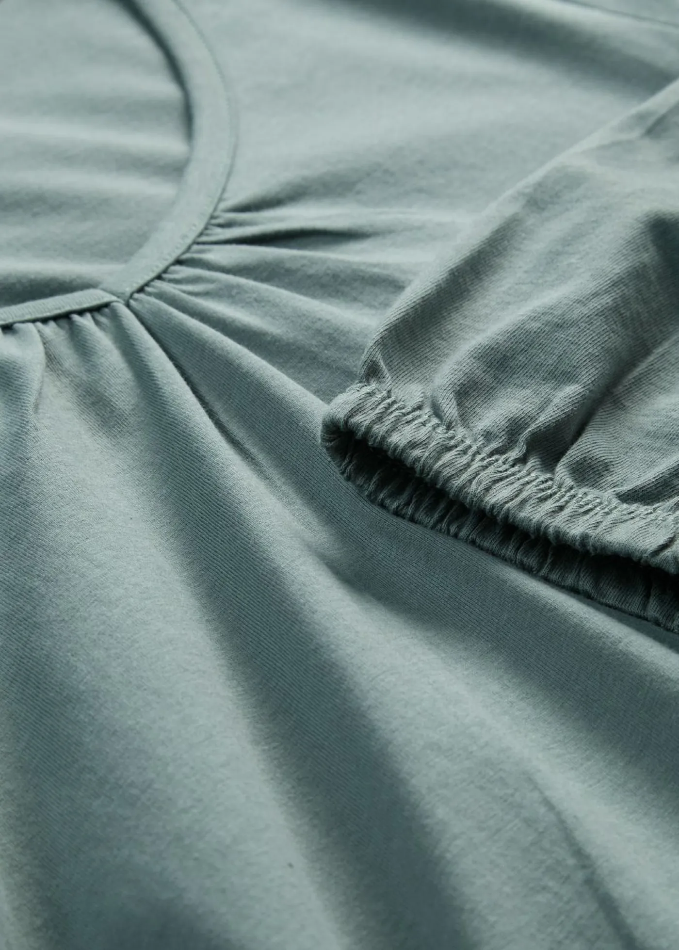 Camiseta de manga larga con elástico de algodón puro Mujer Camisetas