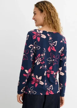 Online Camiseta de manga larga con estampado floral Mujer Camisetas