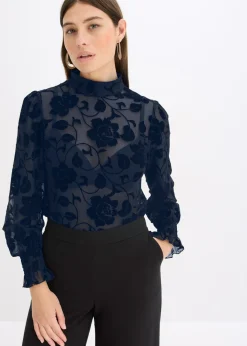 Outlet Camiseta de manga larga con leve transparencia Mujer Camisetas
