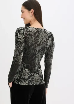 Outlet Camiseta de manga larga de terciopelo dévoré Mujer Camisetas