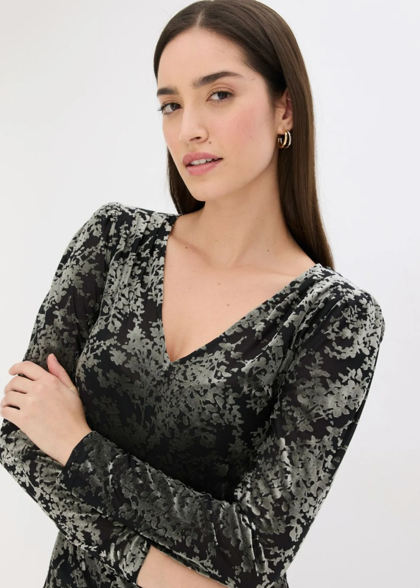 Outlet Camiseta de manga larga de terciopelo dévoré Mujer Camisetas