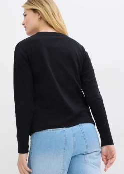 Best Camiseta de manga larga de algodón orgánico puro Mujer Básicos|Camisetas