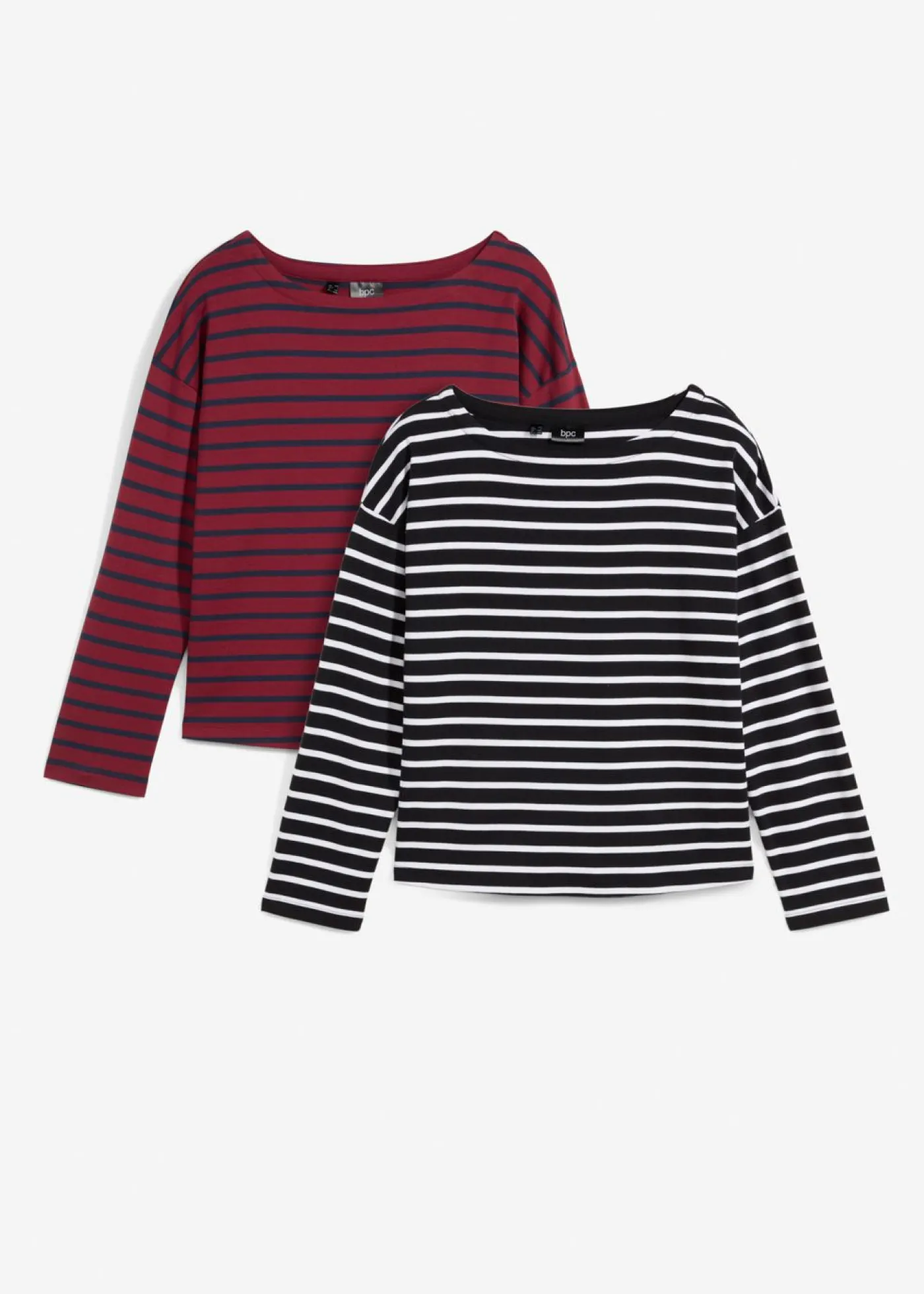 Clearance Camiseta de manga larga de algodón orgánico puro (2 unidades) Mujer Básicos|Camisetas