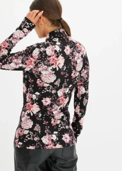 New Camiseta de manga larga de suave mezcla de viscosa Mujer Camisetas