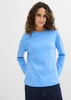 Sale Camiseta de manga larga de algodón orgánico puro Mujer Básicos|Camisetas