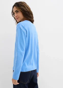 Sale Camiseta de manga larga de algodón orgánico puro Mujer Básicos|Camisetas
